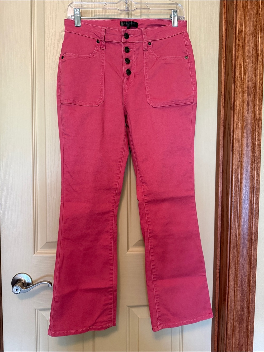 Women’s Pink Button-Front Wide Leg Pants
